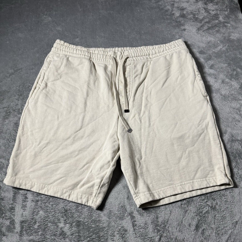 Talentless Mens Heavyweight Sweat Shorts Cream‎ Sz XL 8 Inch Casual